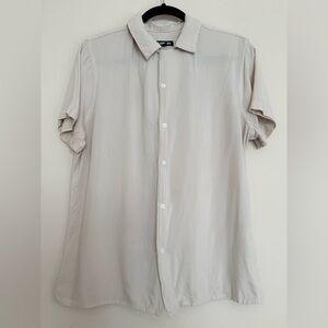 Express Men's Beige Short Sleeve Shirt Size Medium